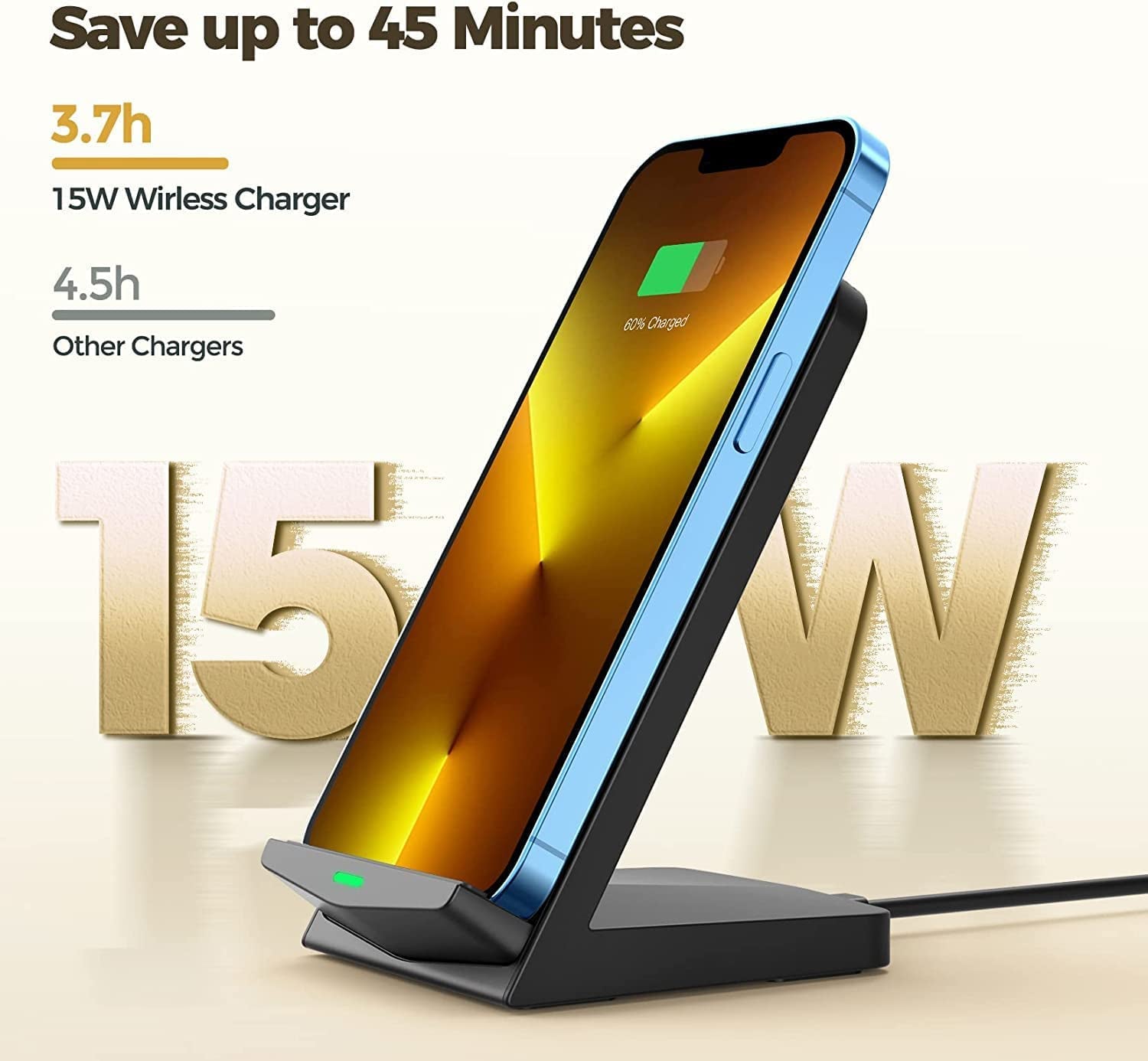 𝟮𝟬𝟮𝟯 𝗡𝗲𝘄 Wireless Charger,2 Pack Wireless Charger,Dual-Coil 15W Fast Wireless Charging Stand,Wireless Charger Compatible with Iphone 14 13 12 Pro XR XS 8 plus SE Galaxyphone Series(No Adapter)  GIZNCHA   