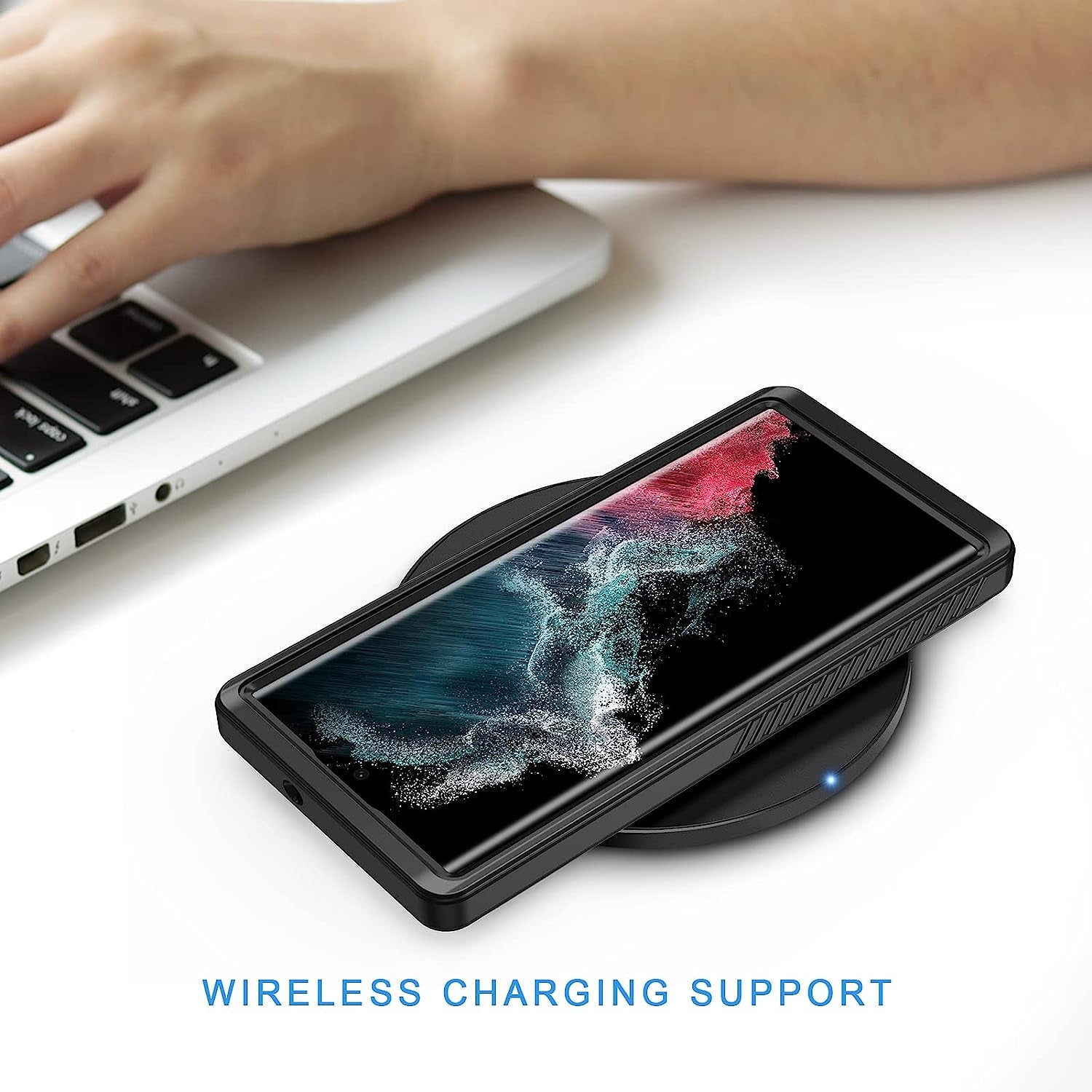 Lanhiem Samsung Galaxy S22 Ultra Case, IP68 Waterproof Dustproof, Built-In Screen Protector, Rugged Full Body Shockproof Protective Cover for Galaxy S22 Ultra 5G 6.8 Inch, Black/Clear  Lanhiem   