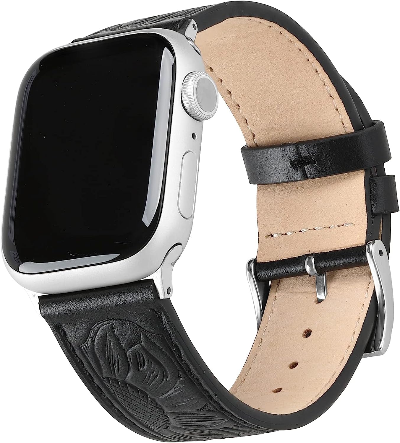 Deeplus for Apple Watch Band 41 Mm / 40 Mm / 38 Mm Series 7 /SE/ 6/5/4/3/2/1,Sunflower Tooled Leather Cowboy Replacement Western Apple Watch Retro Strap Bracelet for Iwatch Men Women  Deeplus   