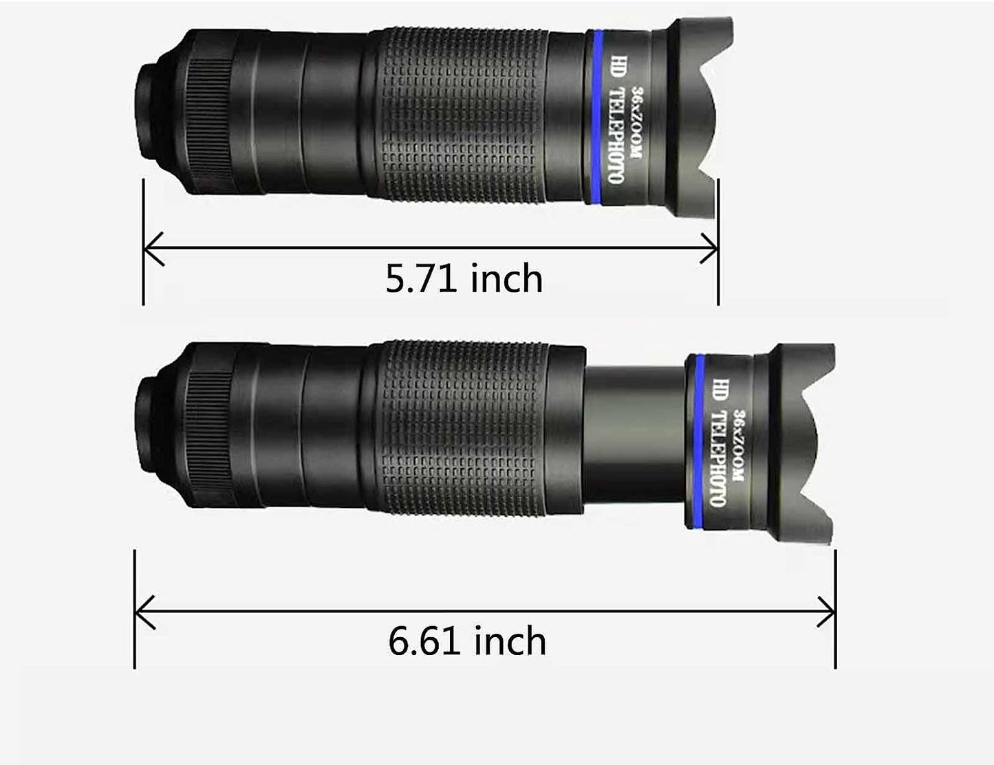 Zoom Lens for Cell Phone Camera, 36X Zoom Lens with Phone Clip, High-Definition Universal Kit for Most Phone, Good for Traveling and Outdoor Exploration, Black  NA#   