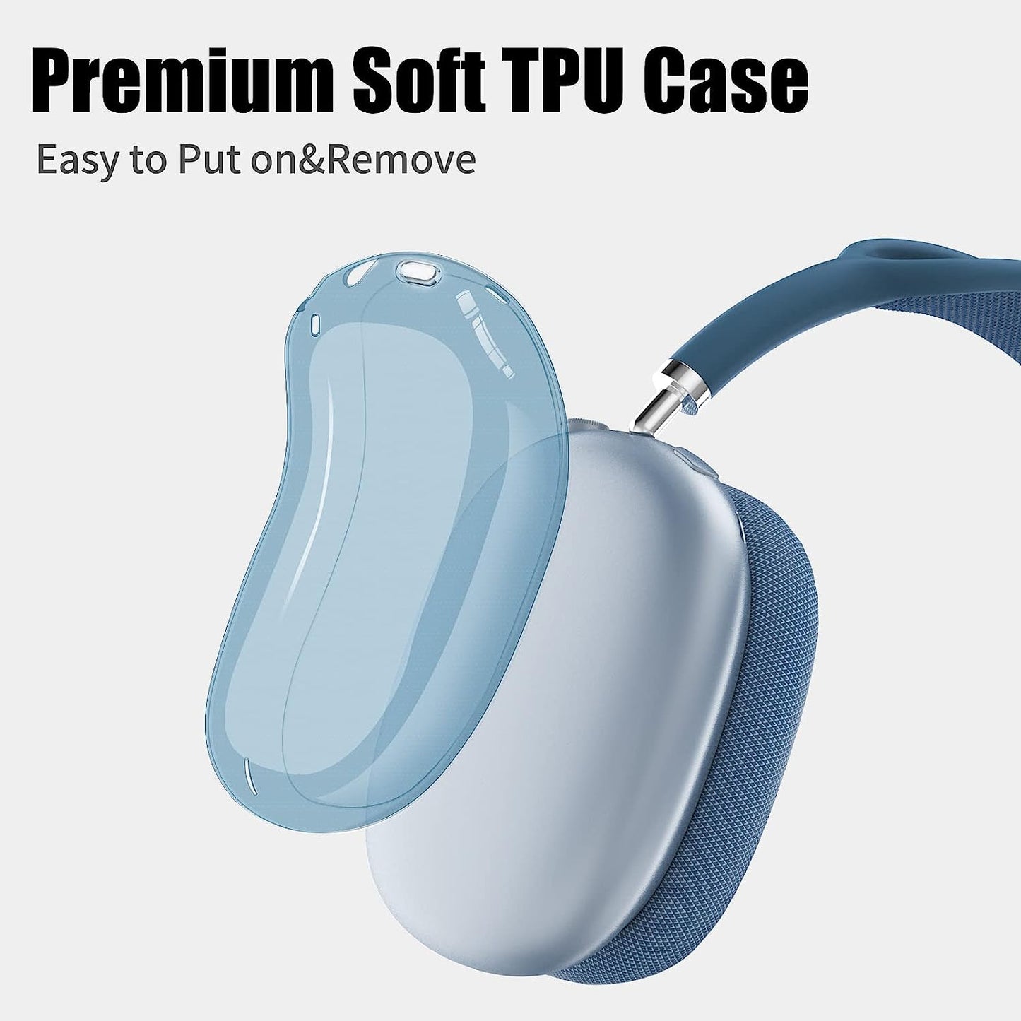 Clear Case for Airpods Max Case Cover, AIRSPO Clear Soft TPU Anti-Scratch Protective Case Cover for Airpods Max Headphones,Transparent Airpods Max Cover (Blue)  AIRSPO   