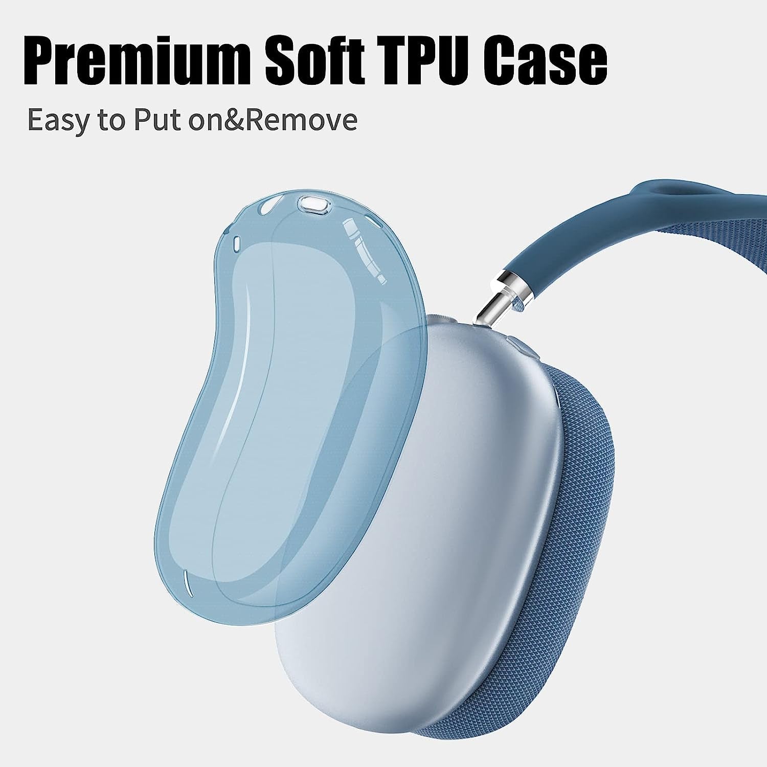 Clear Case for Airpods Max Case Cover, AIRSPO Clear Soft TPU Anti-Scratch Protective Case Cover for Airpods Max Headphones,Transparent Airpods Max Cover (Blue)  AIRSPO   