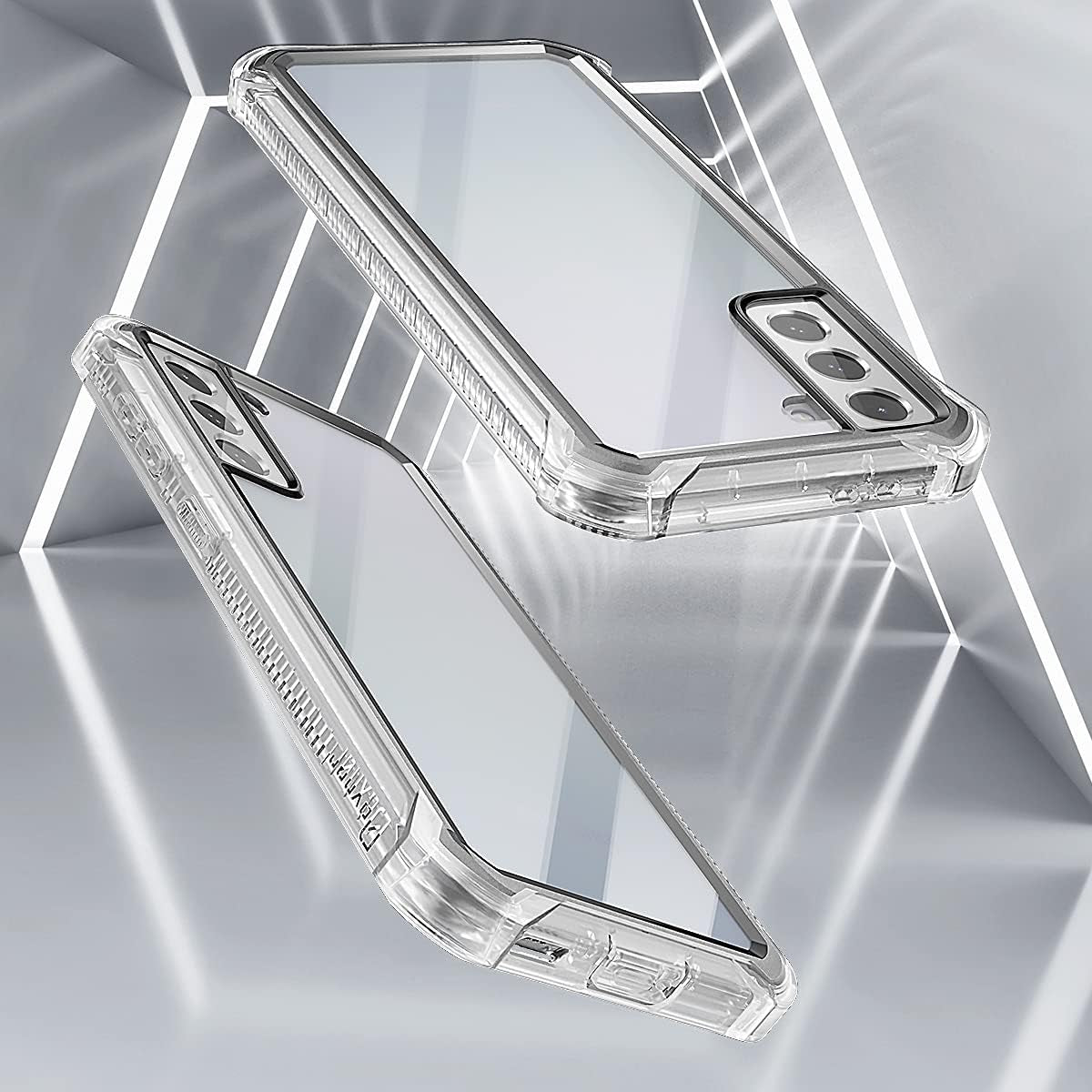 Dexnor Compatible with Samsung Galaxy S21 plus Case with Screen Protector Clear Back Cover Rugged 360 Full Body Protective Shockproof Dual Layer Defender Heavy Duty 2 in 1 Bumper for Women/Men - Gray  Dexnor   