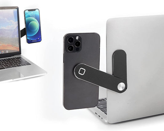 Omnpak Laptop Phone Holder, Adjustable Magnetic Phone Expansion Bracket，Foldable Portable Side Mount Clip, Laptop Stand for Smartphone  Omnpak   