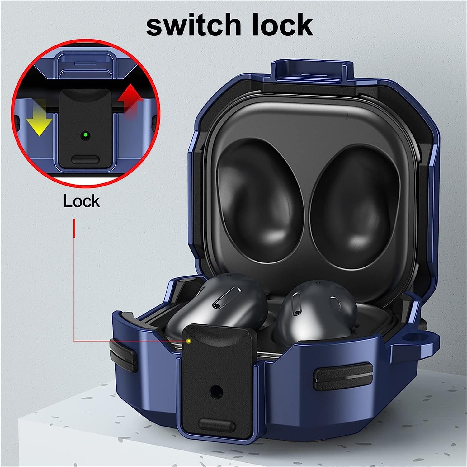 CASEVERSE Cases for Samsung Galaxy Buds2 Pro/Buds 2/Buds Pro/Buds Live with Lock, Cool PC Armor Series Shockproof Cover with Keychain for Boys Teens  CASEVERSE   