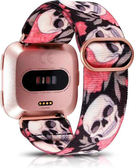 TOYOUTHS Compatible with Fitbit Versa/Versa 2 Bands for Women Men Adjustable Elastic Nylon Fabric Strap Replacement for Versa Lite Edition Stretchy Solo Loop Bracelet Wristband Accessories  TOYOUTHS   