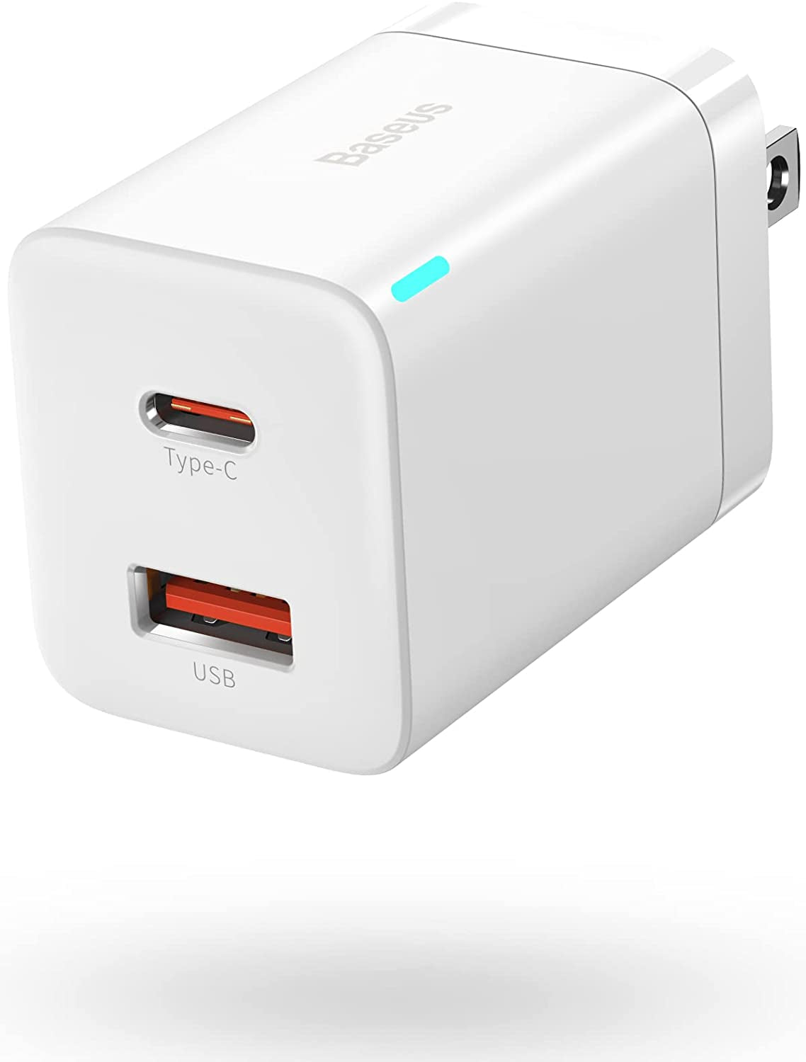 USB C Charger, Baseus 30W Dual Port USB C Charger Block, Fast Compact PD Charger with Foldable Plug for Ipad Pro/Air/Mini, Iphone 14/14 Pro/14 Pro Max/13 Pro/12/Se/11/Xr/Xs, Samsung, Pixel 6, Black  Shell Electronic Limited White  