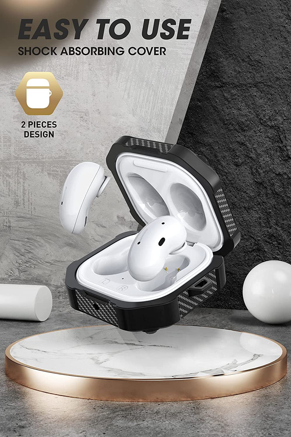 SUPCASE Unicorn Beetle Pro Case for Galaxy Buds 2 Pro / Galaxy Buds 2 / Galaxy Buds Pro / Galaxy Buds Live, Full-Body Rugged Protective Case with Carabiner (Black)  SUPCASE   