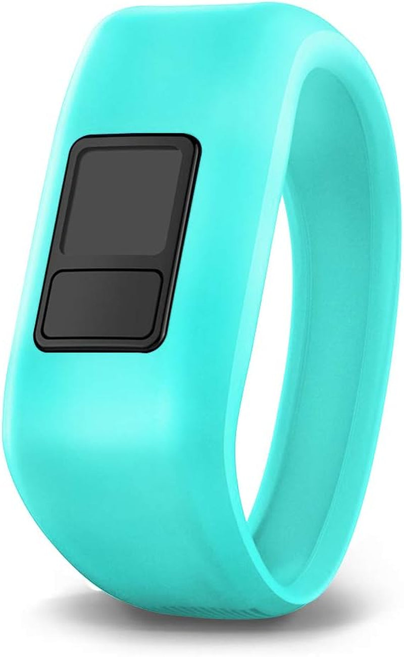 Ibrek for Garmin Vivofit Jr/Jr 2/3 Bands, Silicon Stretchy Replacement Watch Bands for Kids Boys Girls Small Large(No Tracker) (3 Pack: Transparent Pink&Teal&Lavender, Small)  iBREK Teal Small 