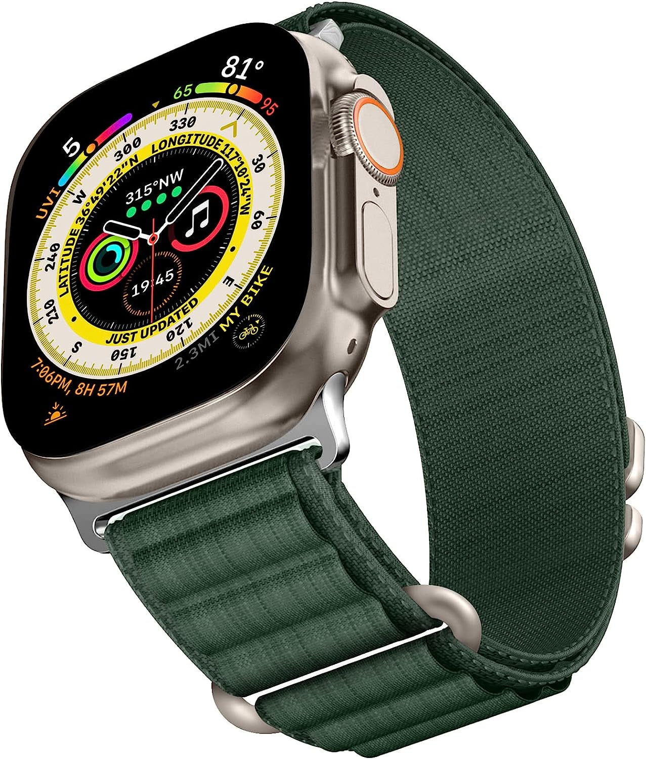 Alpine Loop for Apple Watch Band 49Mm 45Mm 41Mm 44Mm 40Mm 42Mm 38Mm, Iwatch Bands Nylon Sport Strap Women Men G-Hook Bracelet Wristband for Apple Watch Ultra Band Series 8 7 6 5 4 3 2 1 Series SE  ALMNVO Olive Green 42/44/45/49mm 