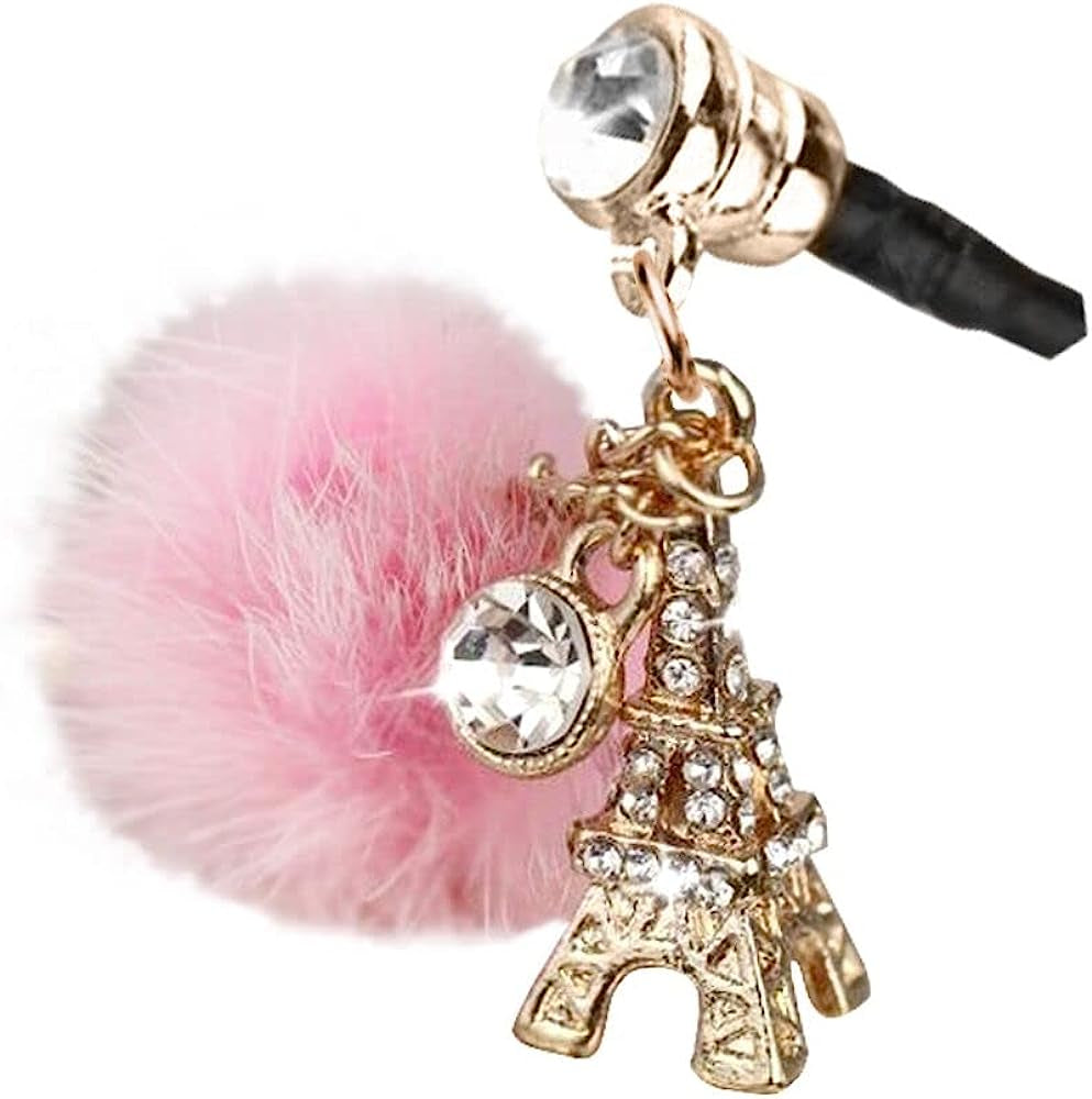 IP658-B Pairs Eiffel Tower Chain Charm Cell Phone Dust Plug for Cellphone Android Phone Ipad Ipod with 3.5Mm Earphone Jack  Monnel   