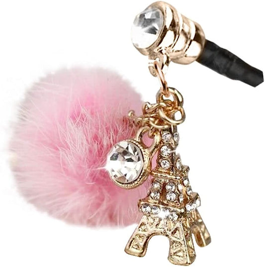 IP658-B Pairs Eiffel Tower Chain Charm Cell Phone Dust Plug for Cellphone Android Phone Ipad Ipod with 3.5Mm Earphone Jack  Monnel   