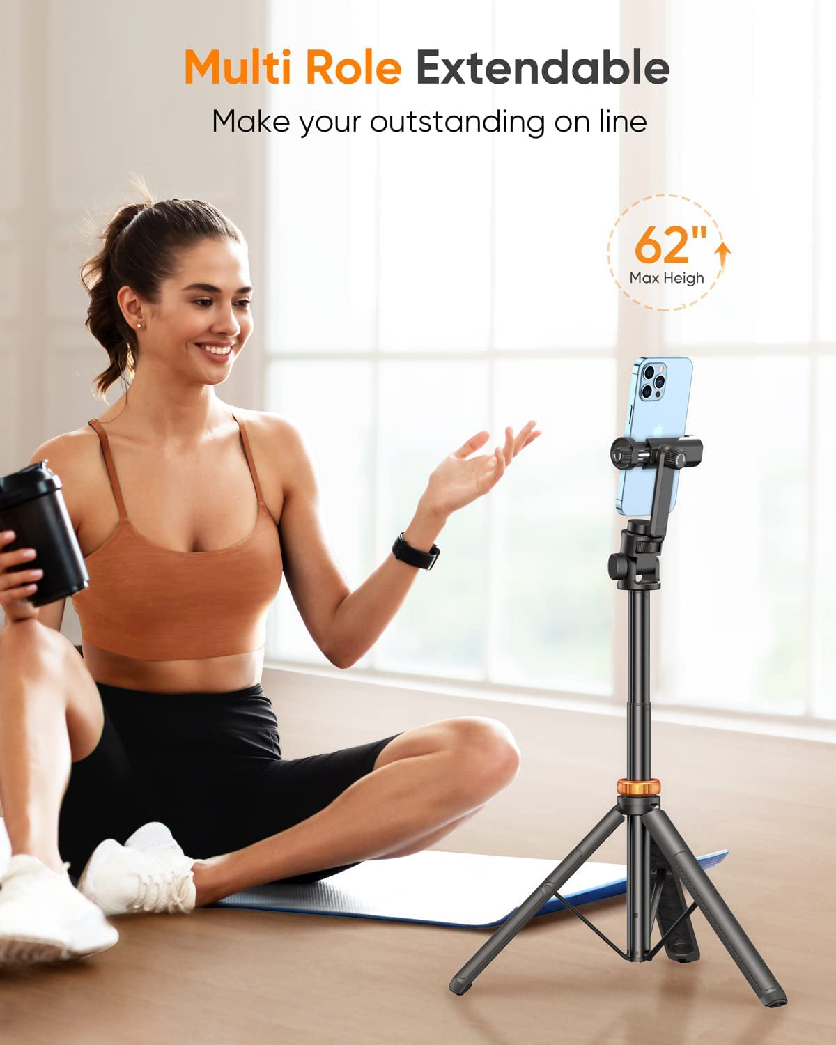 Newest 62" Phone Tripod, EUCOS Tripod for Iphone & Selfie Stick Tripod with Remote, Upgraded Iphone Tripod Stand & Travel Tripod, Solidest Cell Phone Tripod Compatible with Iphone 14/13/12/Android  eucos   