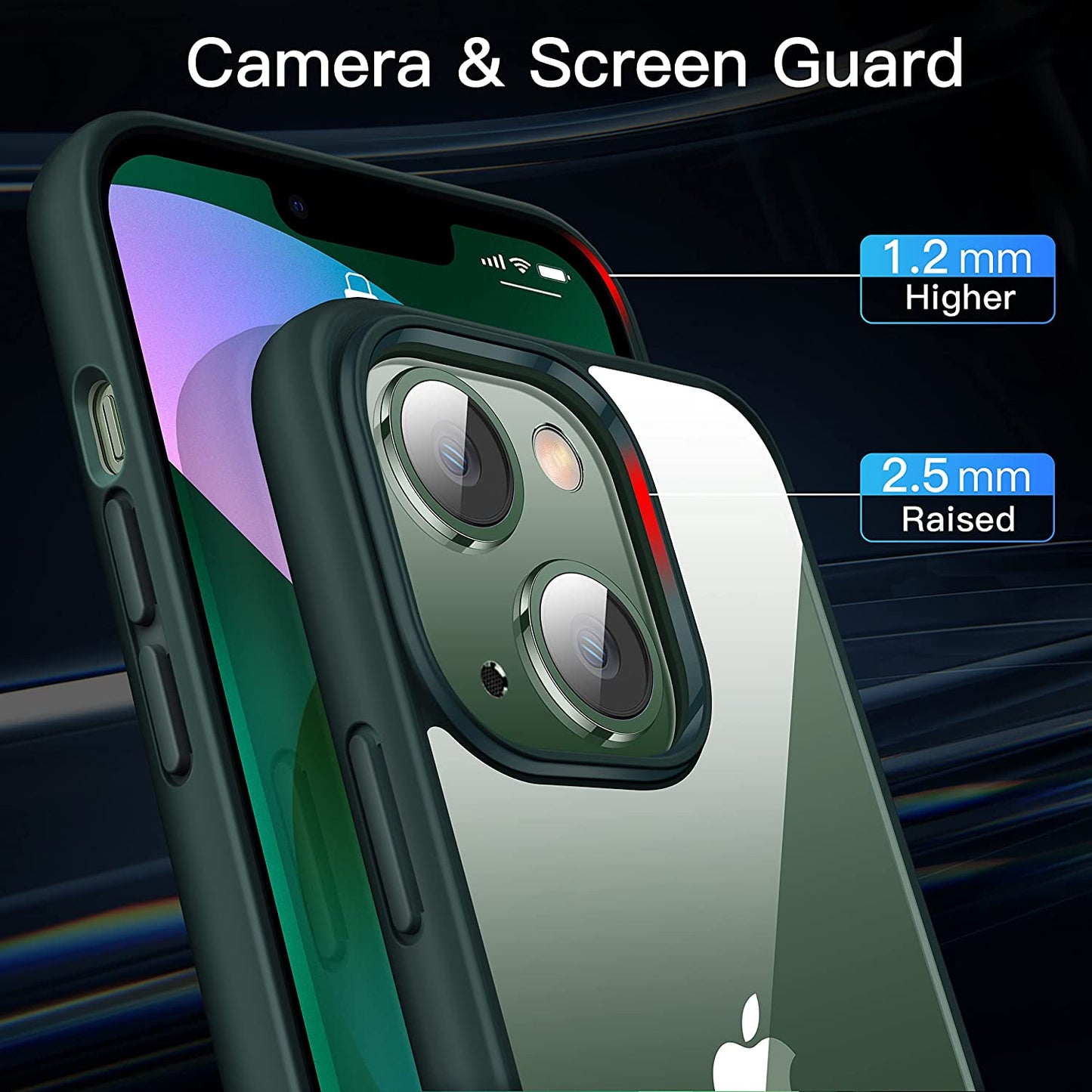 CASEKOO Crystal Clear for Iphone 14 Case & Iphone 13 Case, [Not Yellowing] [Military Grade Drop Protection] Shockproof Protective Phone Case 6.1 Inch 2022 Green  CASEKOO   