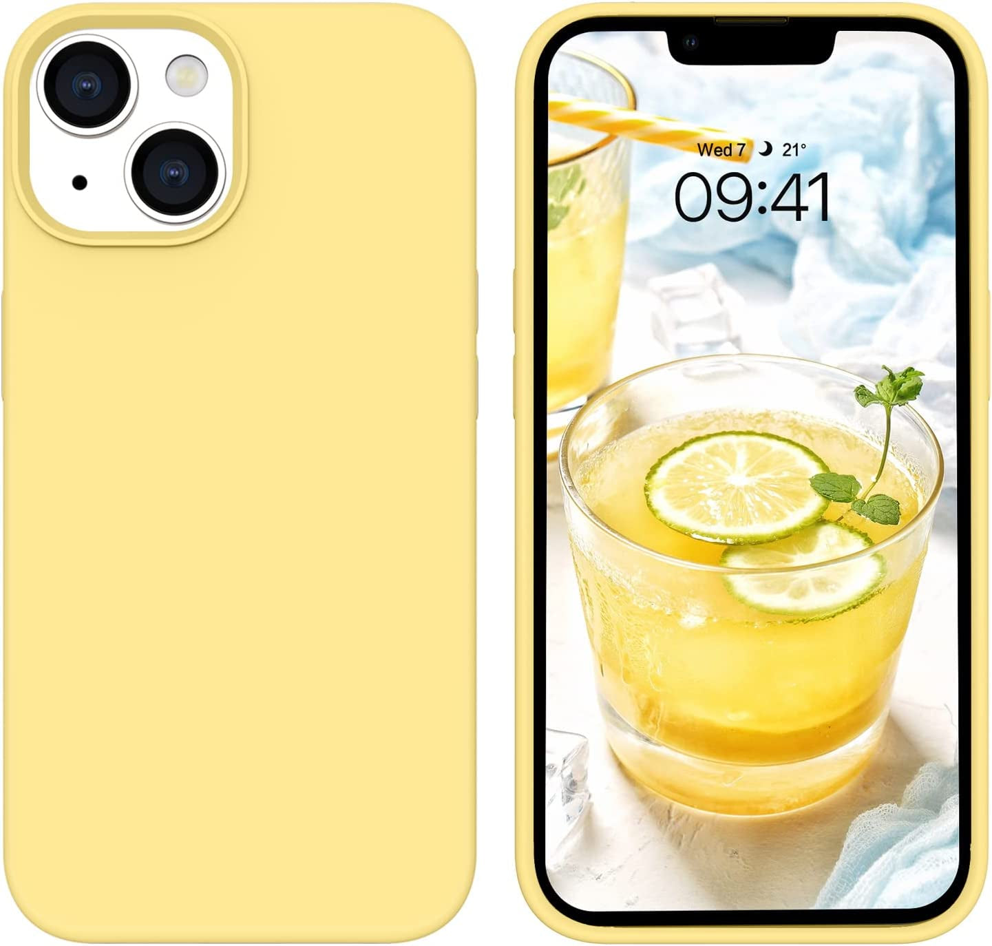 BENTOBEN Compatible with Iphone 14 Case, Liquid Silicone Gel Rubber Bumper Microfiber Lining Hard Back Shockproof Protective Phone Cover for Iphone 14 6.1", Matcha Green  BENTOBEN T025-Yellow  