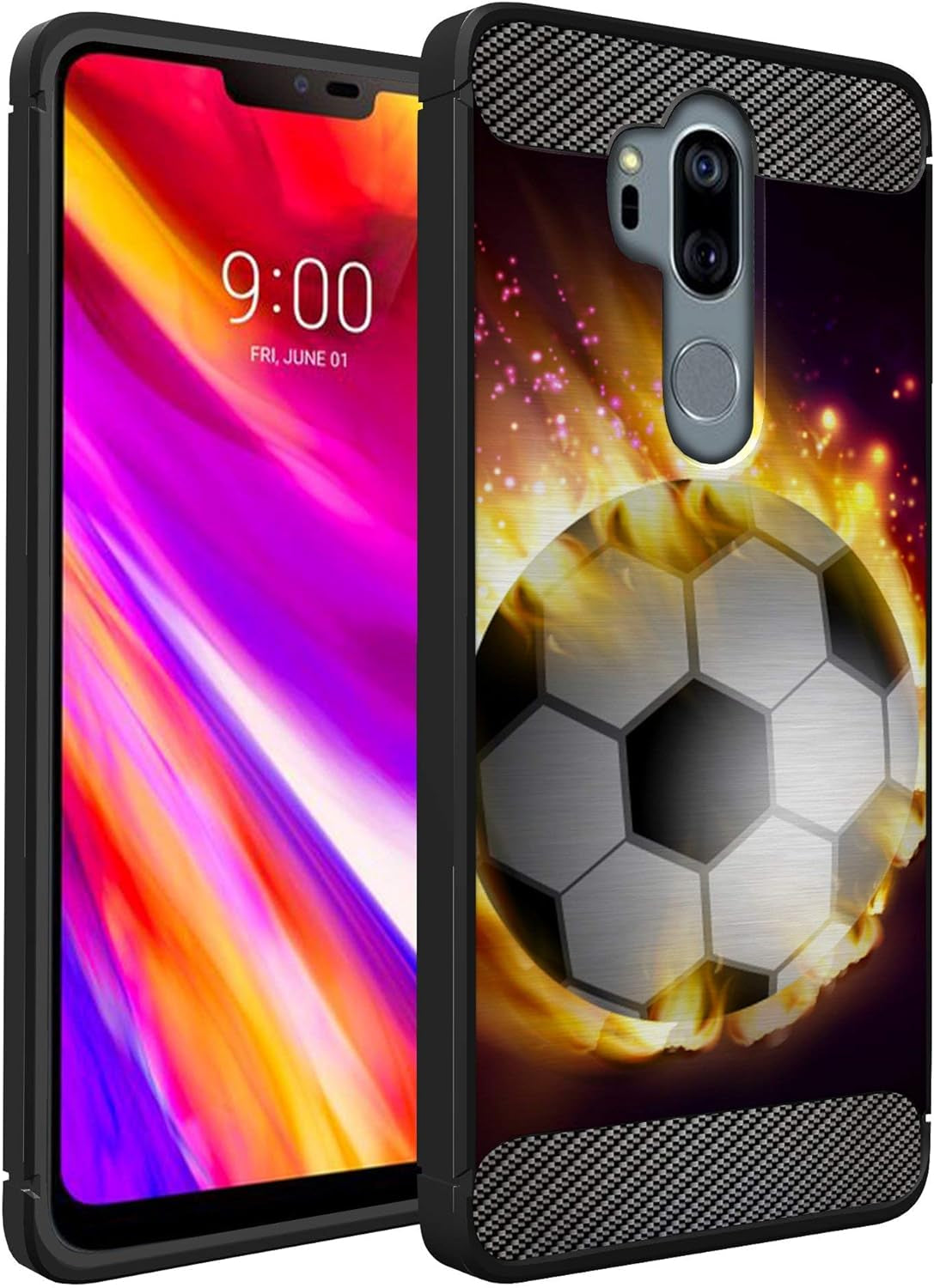 Casesondeck Sports Case Compatible with LG G7 / LG G7 Thinq- Flex Max Matte TPU Perfect Fitted Case Slim and Elegant (Golf)  CasesonDeck Soccer Fire  