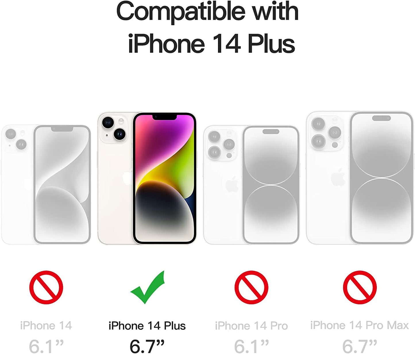 Jetech 3 in 1 Silicone Case for Iphone 14 plus 6.7-Inch, with 2-Pack Screen Protector and 2-Pack Camera Lens Protector, Full Coverage Tempered Glass Film, Shockproof Phone Cover (Midnight Green)  JETech   