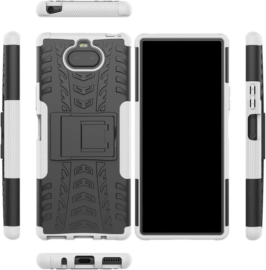 Jielangxin Keji Case for Sony Xperia 8 Case Cover,Case for Sony Xperia 8 Case Shockproof Mobile Phone Case Stand Black  Jielangxin Keji White  