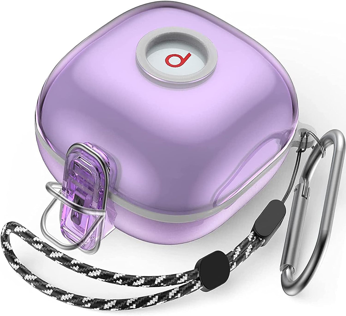 NINKI Compatible Beats Fit Pro Case Silicone Clear Purple,Cute Heavy Duty Soft Silicone TPU Full Protective Case for Beats Fit Pro Case with Lanyard,Beats Pro Fit Case Cover with Keychain for Women  NINKI   