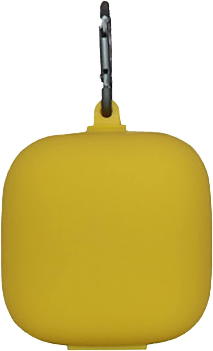 Suitable for Beats Powerbeat S Pro Case Cover Carry/Shockproof/Waterproof Silicone Case Cover Wireless Earbuds Accessories with Keychain Mic and Headphone Splitter (Yellow, One Size)  Generic   
