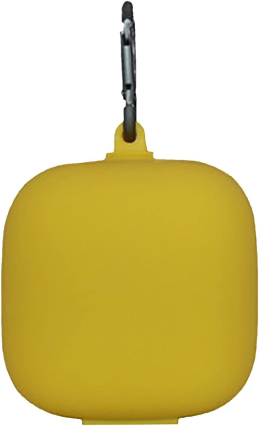 Suitable for Beats Powerbeat S Pro Case Cover Carry/Shockproof/Waterproof Silicone Case Cover Wireless Earbuds Accessories with Keychain Mic and Headphone Splitter (Yellow, One Size)  Generic   