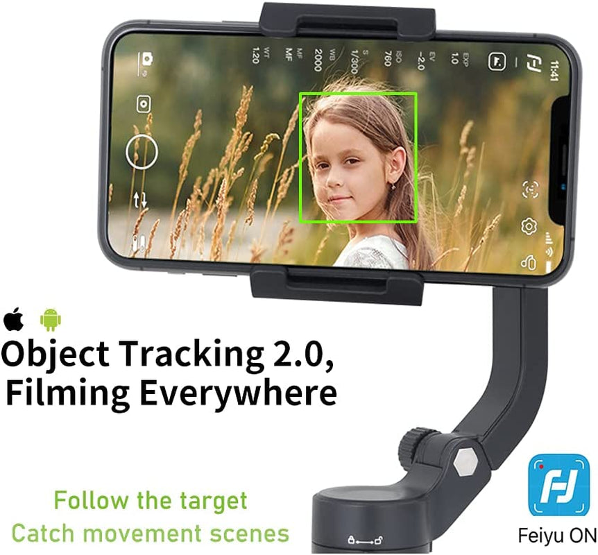 Feiyutech Vlog Pocket 2 Gimbal Stabilizer for Smartphone 3-Axis Foldable for Iphone 12/Mini XR XS Samsung HUAIWEI Xiaomi,Android/Iosapp Vlog Youtube Tiktok,Zoomcontrol,With Tripod,Max 0.55Lb  JZJ Tech   