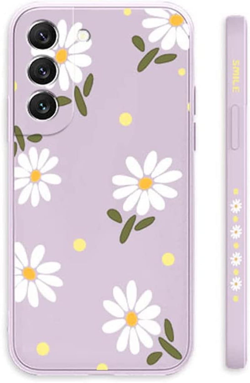 Sunswim Galaxy S21+ plus Case - Cute Daisy, Full Camera Lens Protection, Slim Shockproof TPU Bumper, Liquid Silicone, 6.7" - Purple  Sunswim   