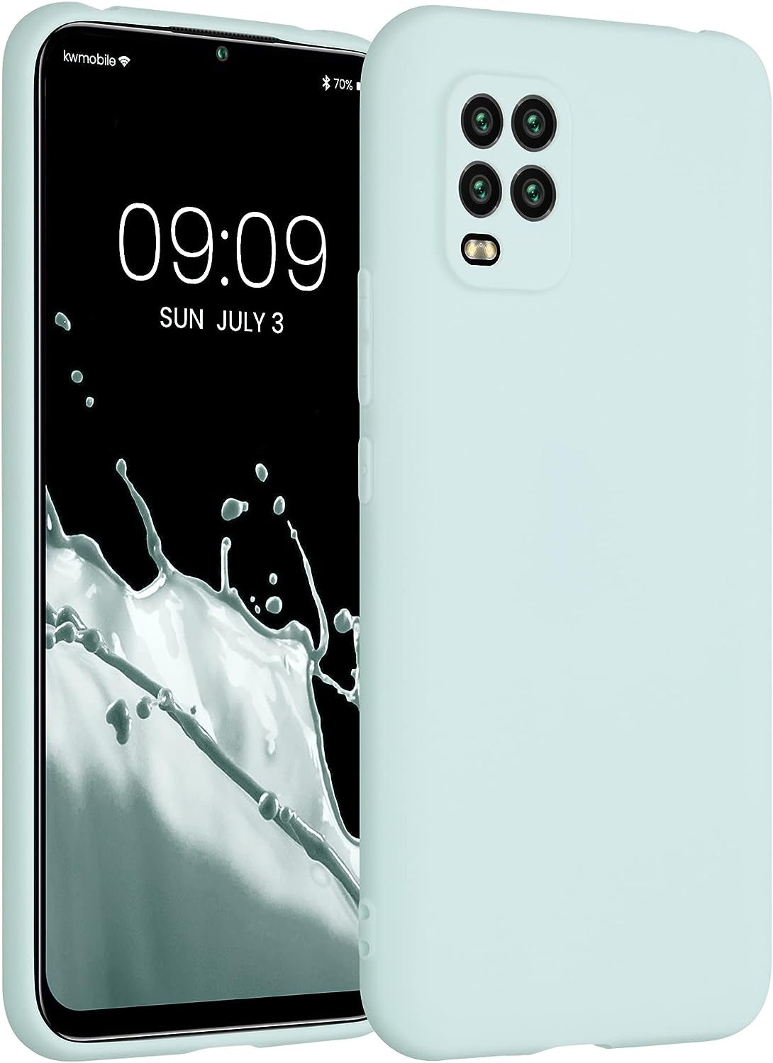 Kwmobile Case Compatible with Xiaomi Mi 10 Lite (5G) Case - Protective Slim TPU Phone Cover - Soft Matte Finish - Mango  KW-Commerce Cool Mint  