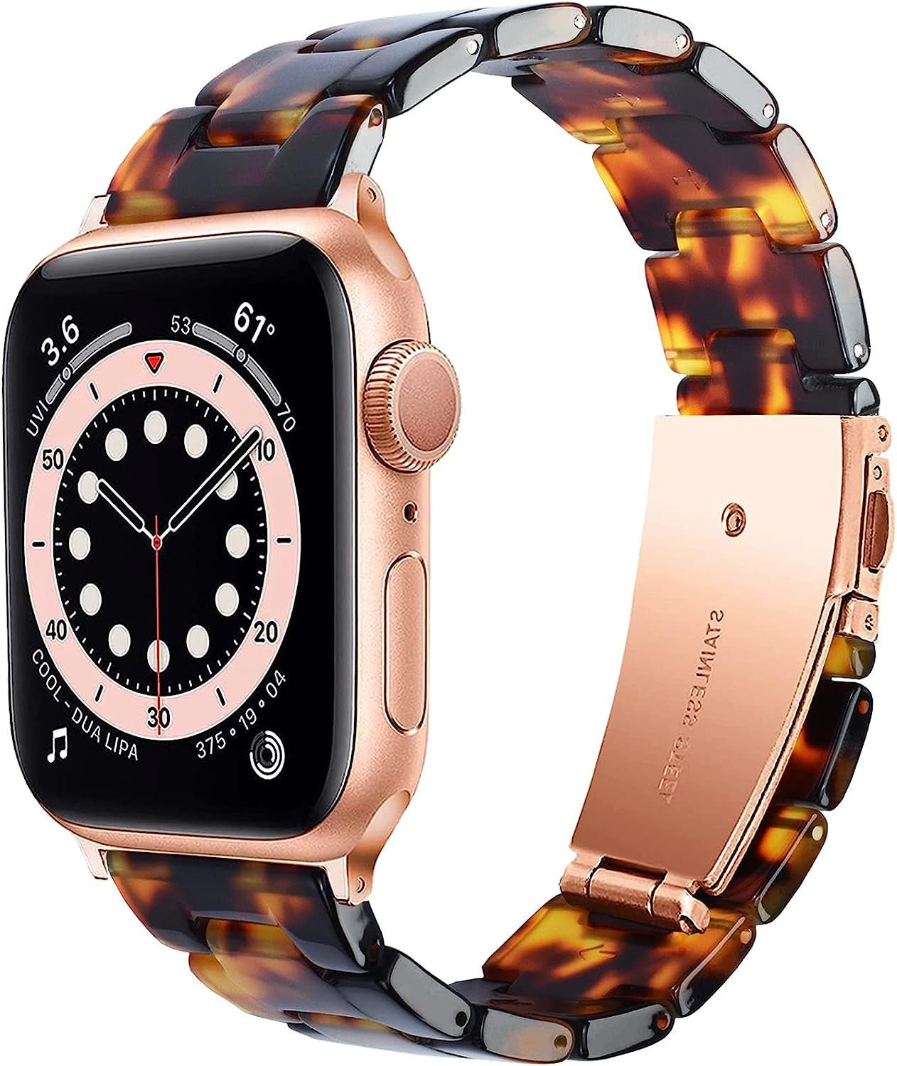 NYENEIL Compatible with Apple Watch Band 38Mm 40Mm 41Mm 42Mm 44Mm 45Mm Ultra 49Mm for Iwatch SE Lightweight Resin Wristband Bracelet Strap Series 8 7 6 5 4 3 2 1 Mens Womens  NYENEIL Tortoiseshell 38MM/40MM/41MM 