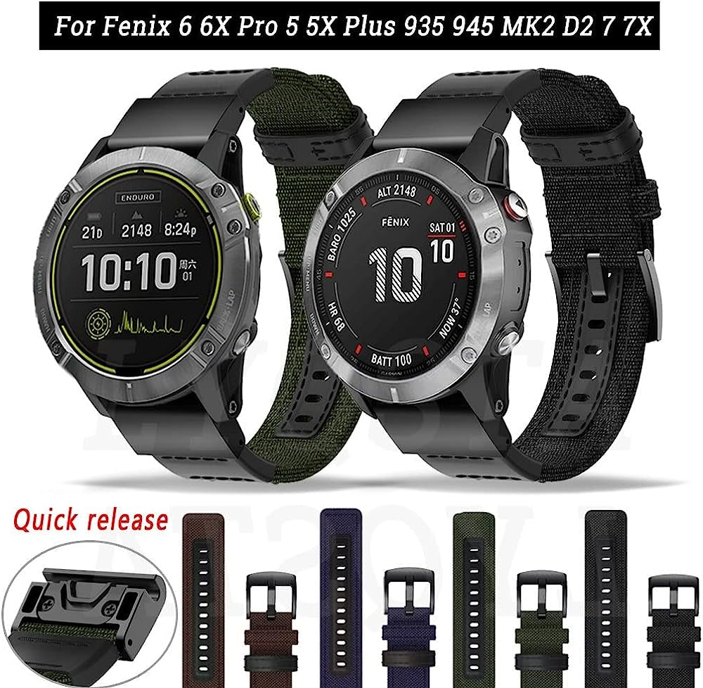 IOTUP Watch Strap 22 26Mm Quick Fit Smart Watch Band for Garmin Fenix 6 6X Pro 5X 5 plus 3 HR Canvas Wristband/Garmin Fenix Fenix 7X 7  IOTUP   