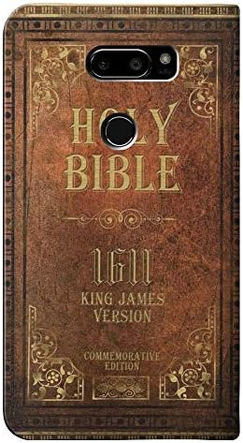 RW2890 Holy Bible 1611 King James Version PU Leather Flip Case Cover for LG V30, LG V30 Plus, LG V30S Thinq, LG V35, LG V35 Thinq  jjphonecase   