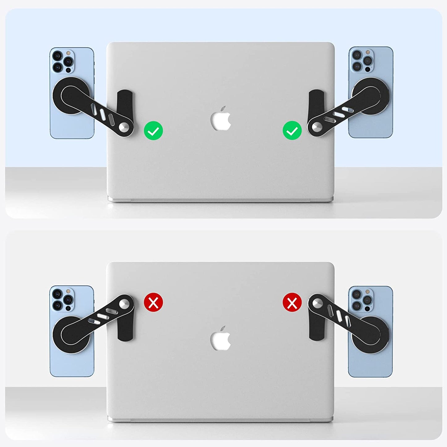 EDC Magnetic Phone Holder, Laptop or Desktop Monitor Side Mount Phone Mount, Foldable Slim Portable Laptop Mount for 14/14 Plus/14 Pro/14 Pro Max and 13/12 Series Magsafe Case & All Phones, Black  EDC-BFYOU   