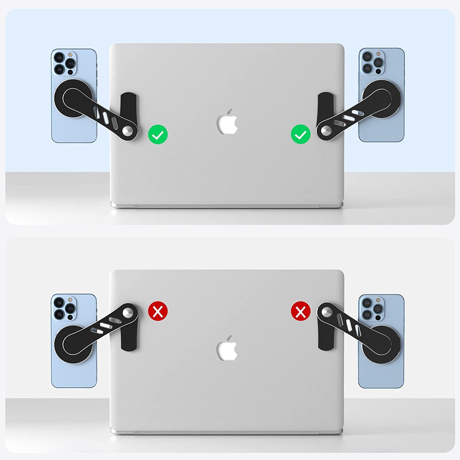 EDC Magnetic Phone Holder, Laptop or Desktop Monitor Side Mount Phone Mount, Foldable Slim Portable Laptop Mount for 14/14 Plus/14 Pro/14 Pro Max and 13/12 Series Magsafe Case & All Phones, Black  EDC-BFYOU   