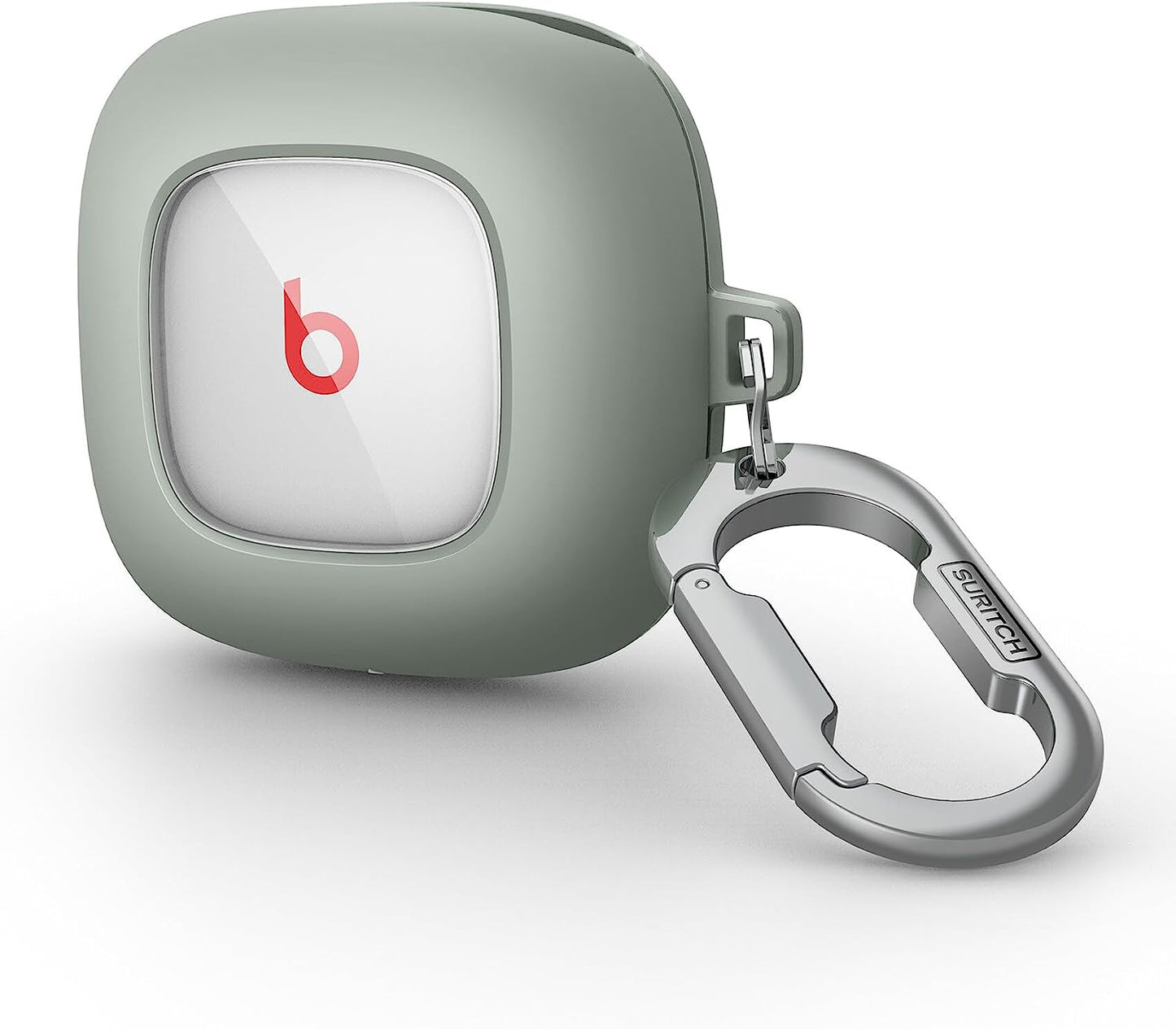 SURITCH Beats Fit Pro Case Cover Protector, Shock-Absorbing Protective TPU Shell for Beats Fit Pro Charging Case 2021 Earbuds Secure Locking System with Anti-Lost Keychain, Dune  SURITCH Olive  