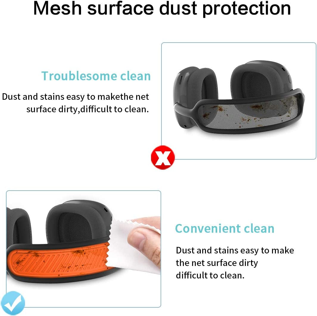 TOLUOHU Headband Cushion for Apple Airpods Max, Washable Soft Silicone Dustproof Airpods Max Headphones Accessories Compatible with Knit-Mesh Canopy(Orange)  TOLUOHU   