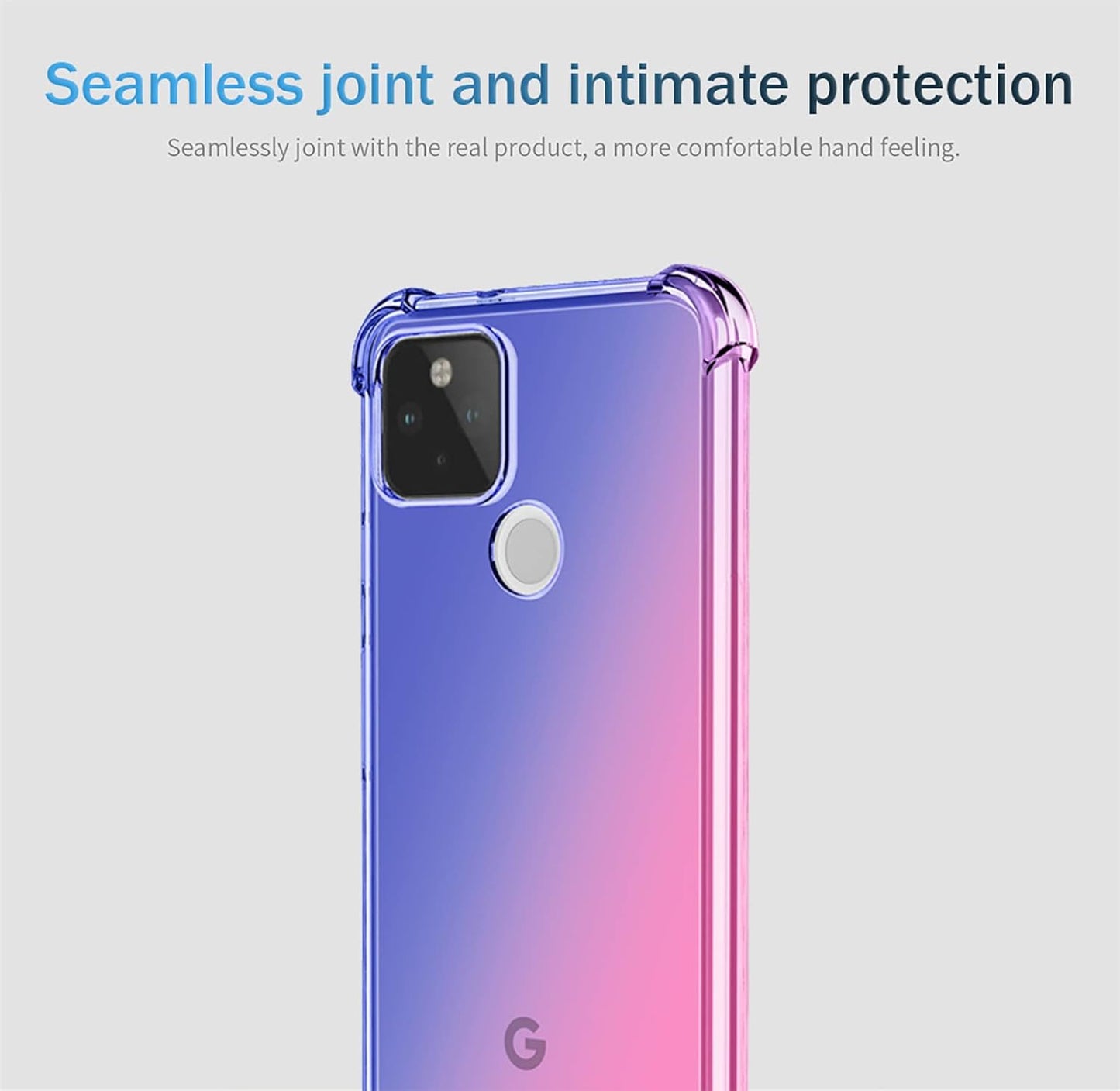 OEURVQO for Pixel 4A 5G Case Pixel 5 XL Case Clear Cute Gradient Colorful Slim Soft TPU Shockproof Bumper Anti-Scratch Protective Phone Cover for Google Pixel 4A 5G (Blue/Pink)  OEURVQO   