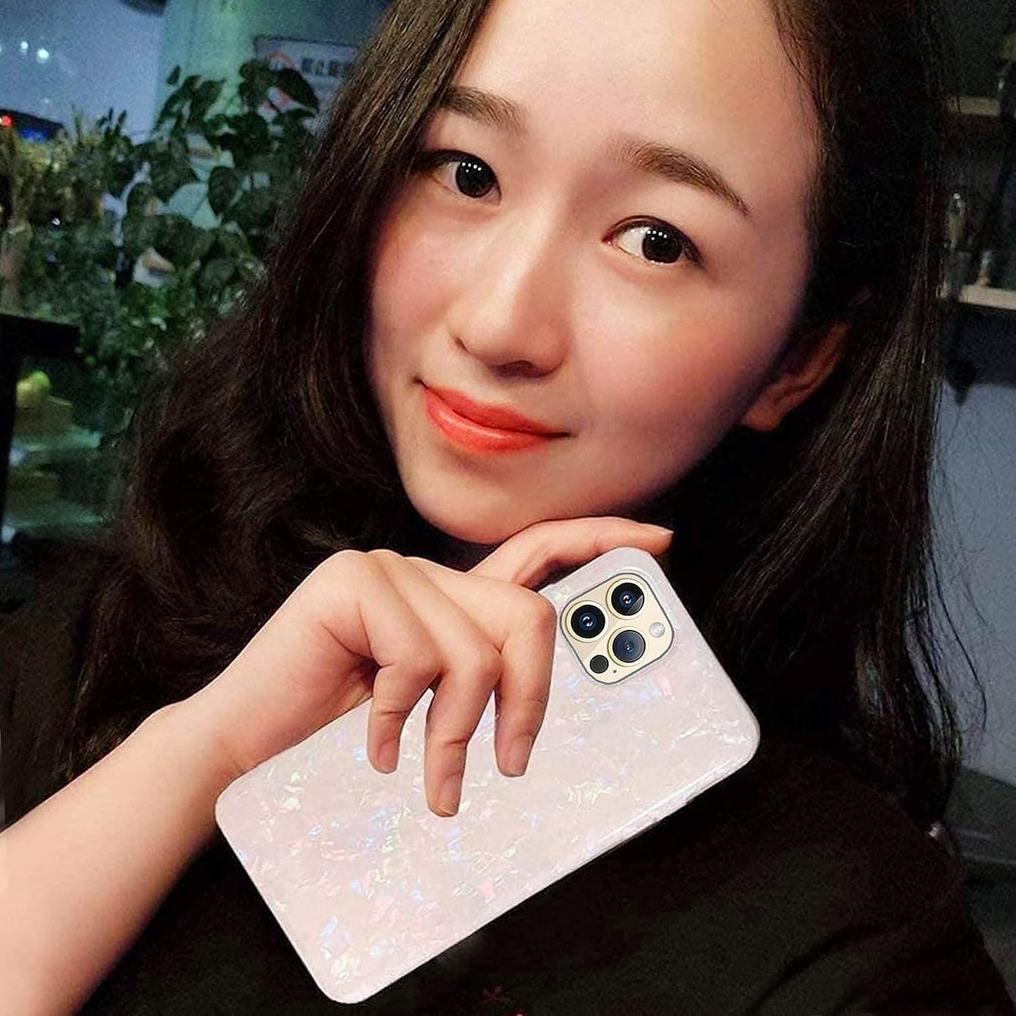 J.West Iphone 14 Pro Case, Luxury Sparkle Translucent Macaron Color, Clear Opal Pearly, Soft TPU Protective Cover  J.west   