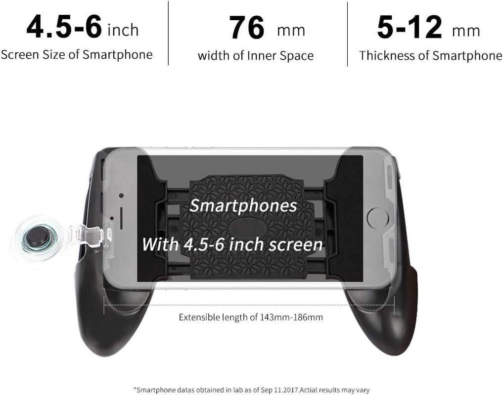 NBHOLDER Mobile PUBG Joystick Controller Grip Case for Smartphones, Mobile Phone Gaming Grip with Joystick, Controller Holder Stand Joypad with Ergonomic Design (Black)  NBHOLDER   