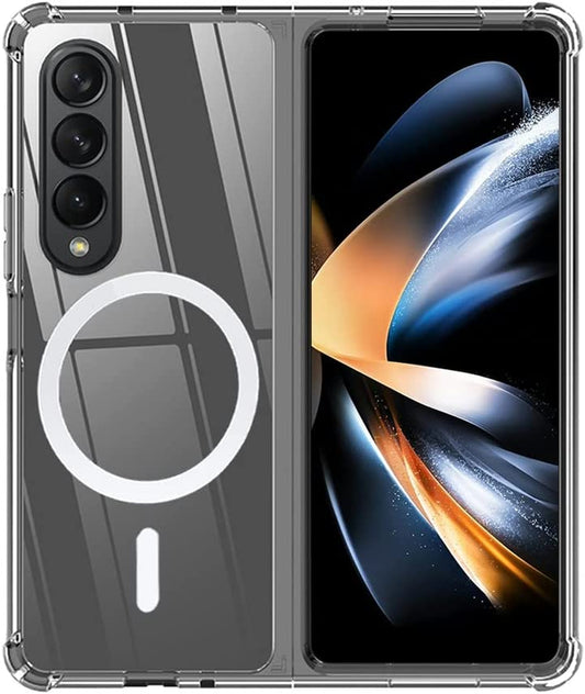 Ioifour for Samsung Galaxy Z Fold 4 Magnetic Clear Case, Compatible with Wireless Charger and Magsafe Card Wallet, Simplistic Transparent Shockproof and Drop-Proof Case  ioiFour   