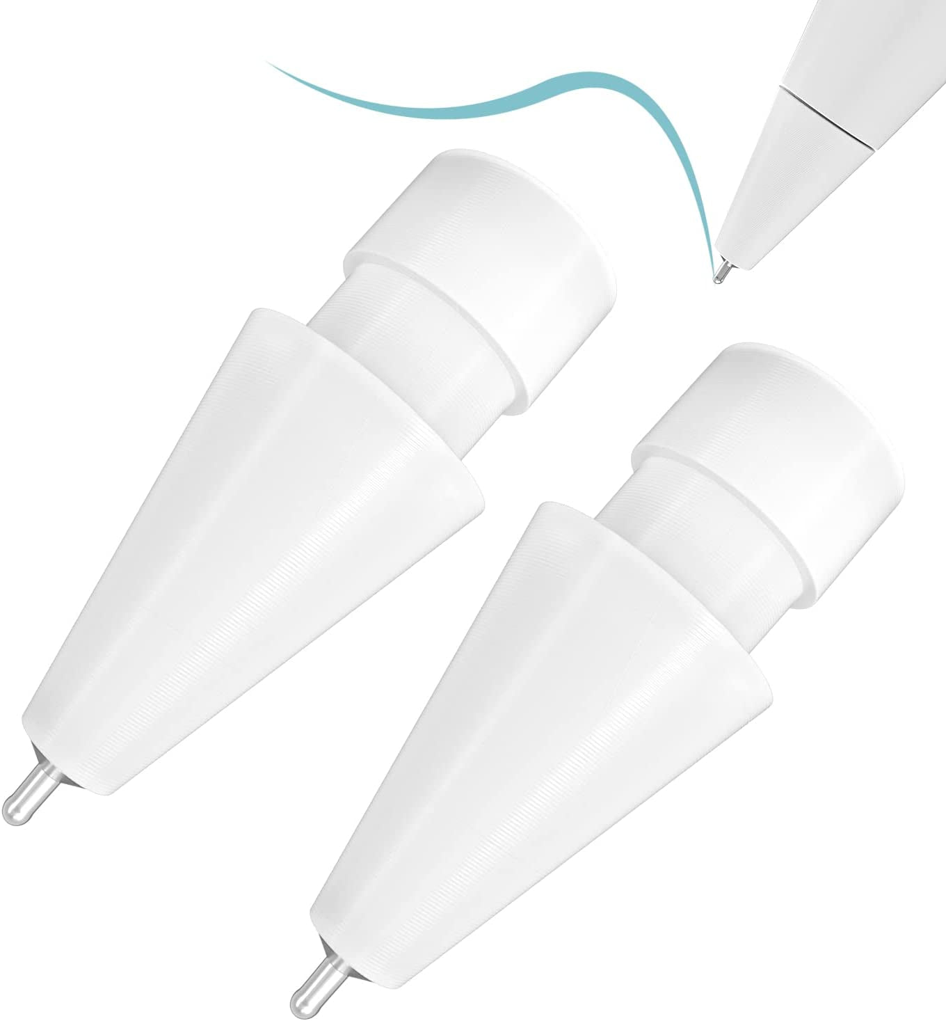 Upgraded (Pen Like) Pencil Tips Fits for Apple 2Nd Gen Ipad Pro Pencil,0.78Mm No Wear Out Fine Point Precise Control Longer Tips High Strength Material,White  REEYEAR   