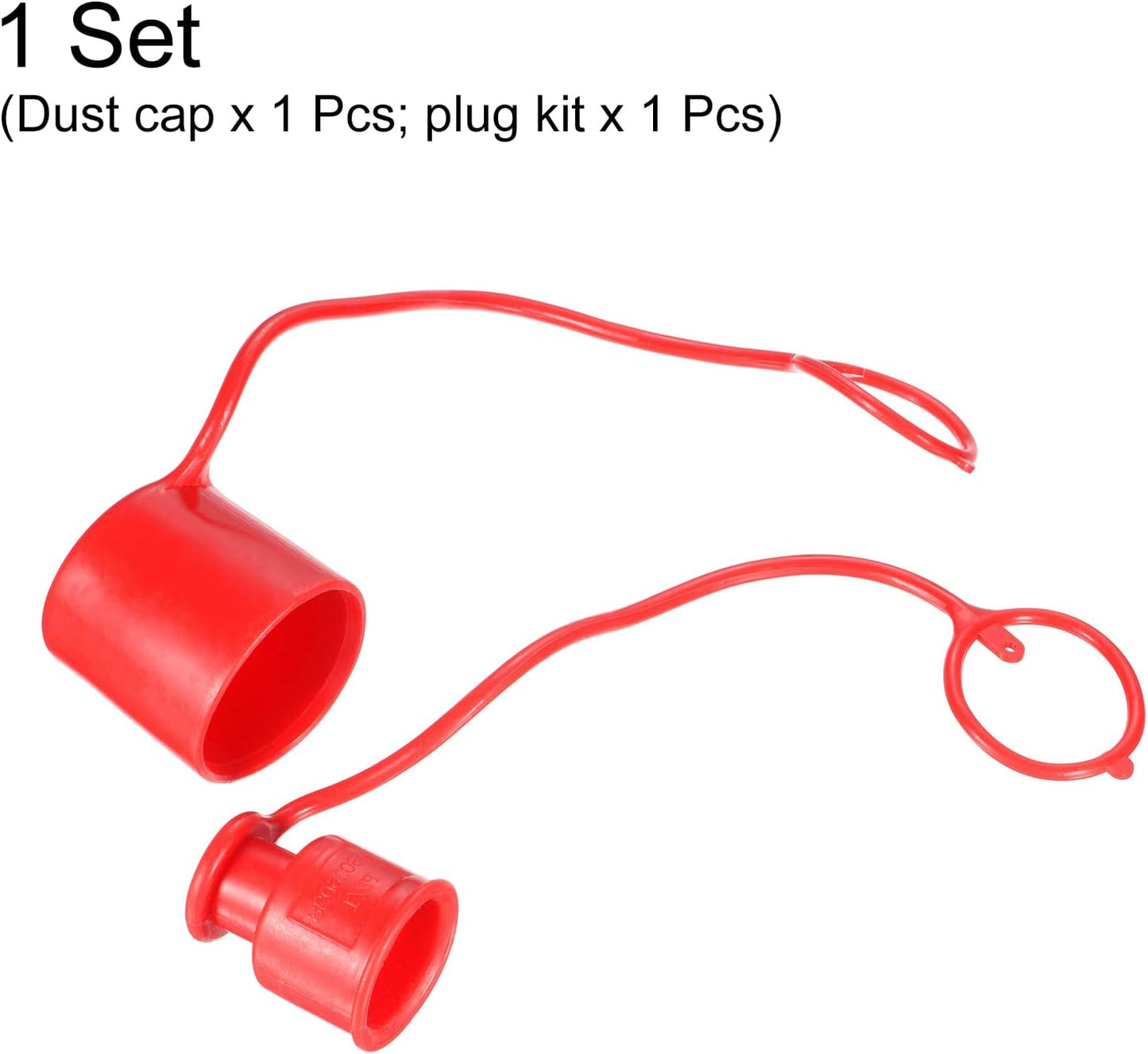 PATIKIL Dust Cap and Plug Kit, 1 Set 11/9X2" ID PVC Connector Protection Sleeve Covers for Flat Face Hydraulic Quick Coupling, Red  PATIKIL   