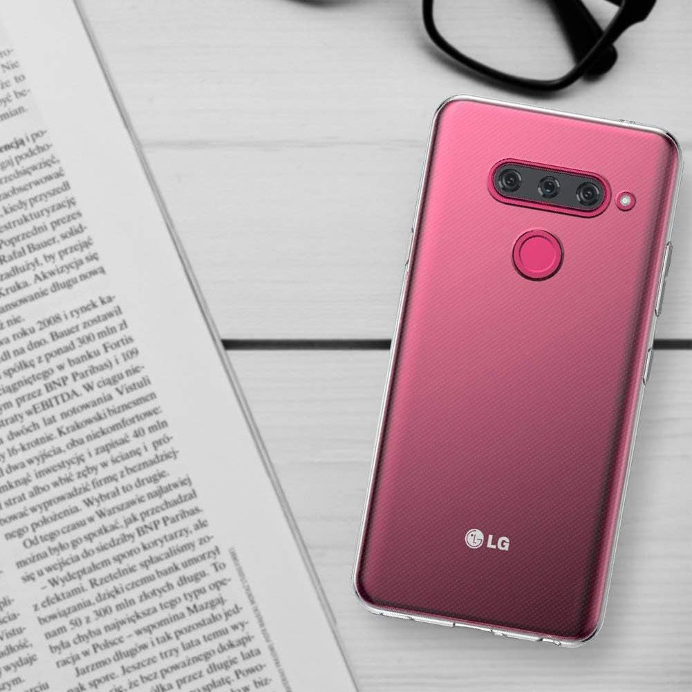 PUSHIMEI Compatible with LG V40 Thinq Case,Soft TPU Crystal Transparent Slim anti Slip Anti-Fingerprint Protective Phone Case Cover for V40 Thinq/V40 Storm(Clear)  PUSHIMEI Inc   