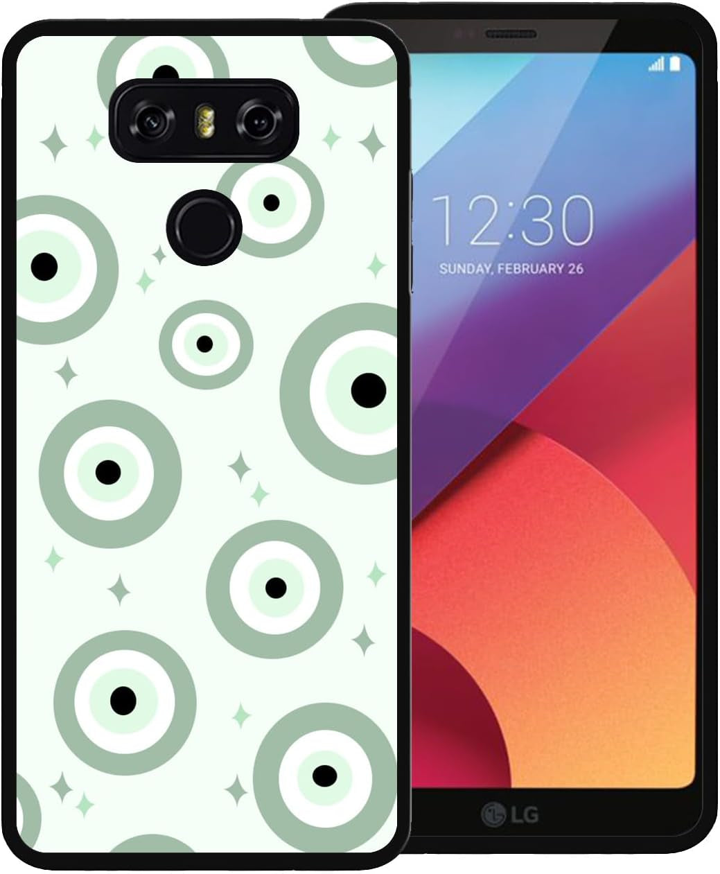 Zaztify Phone Case for LG G6/G6 Plus, Orange Evil Eye Turkish Demon Eyes Ojo Turco Naranja Cute Shockproof Protective Anti-Slip Thin Soft Cover Shell  zaztify Mint Green Eye  