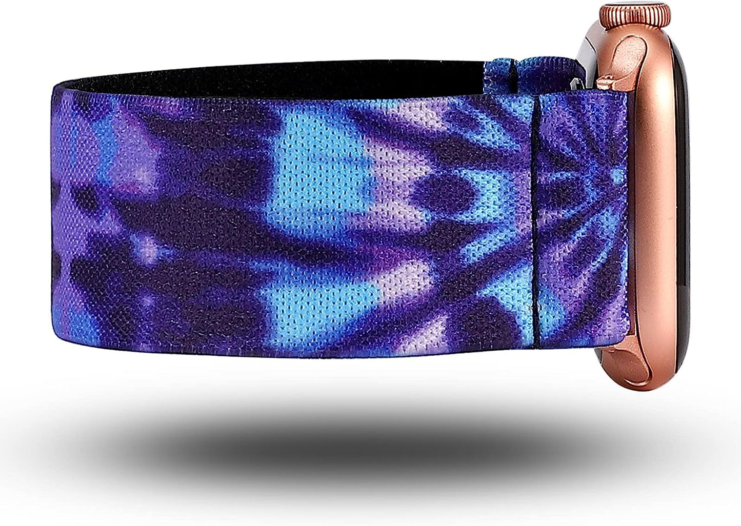 TOYOUTHS Elastic Band Compatible with Apple Watch Band Scrunchies Stretchy Solo Loop 41Mm/40Mm/38Mm Soft Nylon Strap Replacement Wristband for Iwatch Series 8/7/SE/6/5/4/3/2/1, Black/Gold/Blue, S  TOYOUTHS   