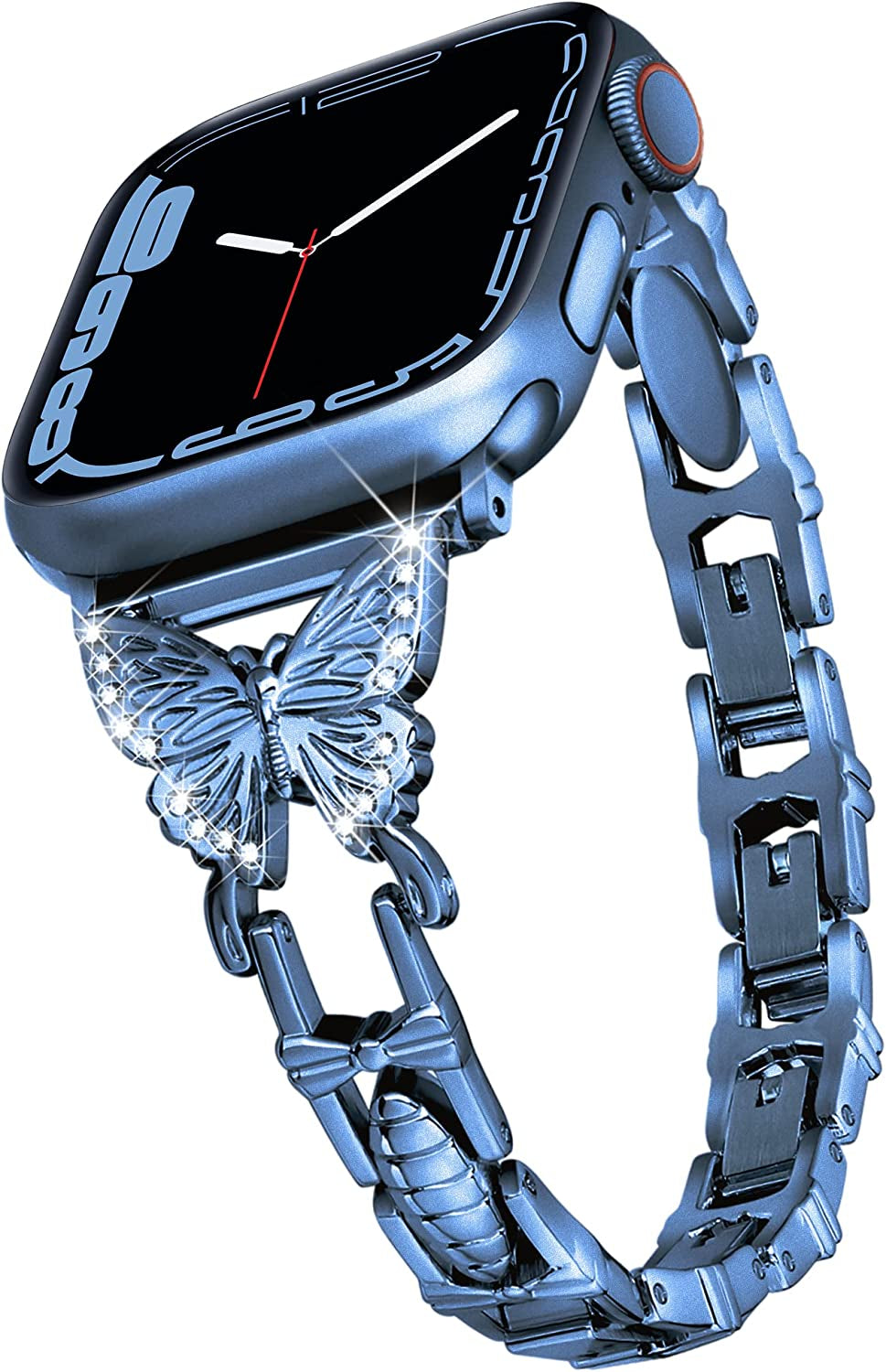 Wipalor Compatible with Apple Watch Band 42Mm 44Mm 45Mm 49Mm, Lightweight for Women, Easy Adjustable Bracelet, Shiny Diamond on Butterfly, Jewelry Metal Strap for Iwatch Series 8 7 6 5 4 3 2 1 SE Ultra(Rose Gold)  NB-tech Company Superb Blue for Series 7 42/44/45/49 mm 