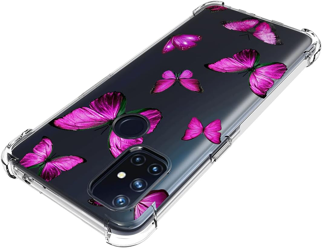 Vokuha for Oneplus Nord N10 5G Case, Oneplus N10 5G Case for Girls Women, Clear Slim Shockproof Pattern Soft Flexible TPU Rubber Back Phone Protective Cover Cases for Oneplus Nord N10 5G (Butterfly)  Vokuha   