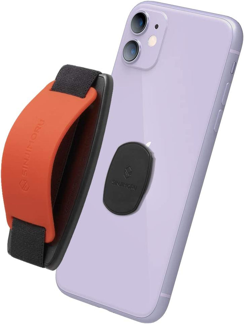 Sinjimoru Detachable Phone Grip Kickstand for Wireless Charging Compatible Phone Finger Holder for Iphone 12 & Smartphones. Sinji Mount S-Grip Black  Sinjimoru Co. Ltd Clementine  