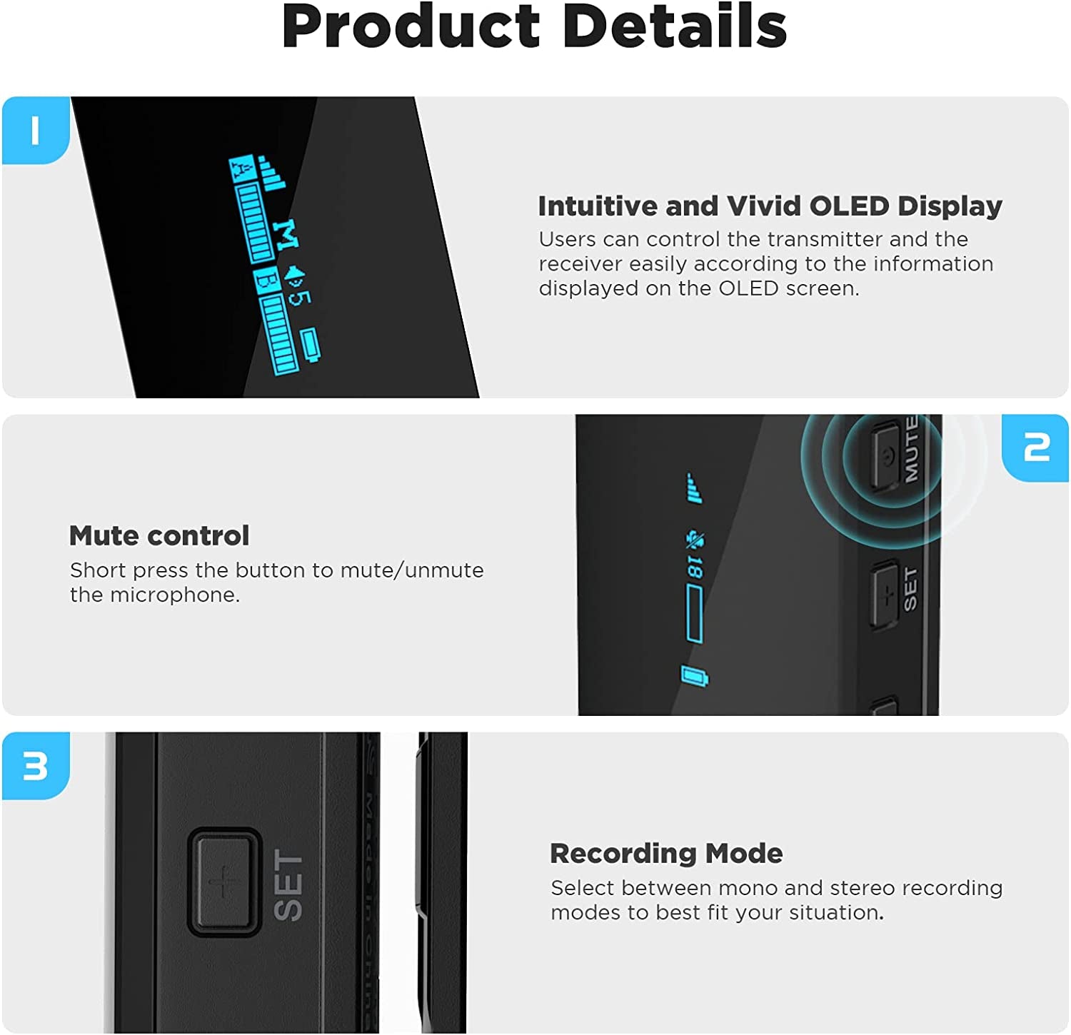 BOYA BY-XM6-S2 Wireless Lavalier Microphone, with OLED, 328Ft Range, 2.4Ghz Dual Lapel Wireless Microphone for Phone Camera PC Video Recording Interview Vlog Live Stream (2 TX+1 RX)  BOYA   