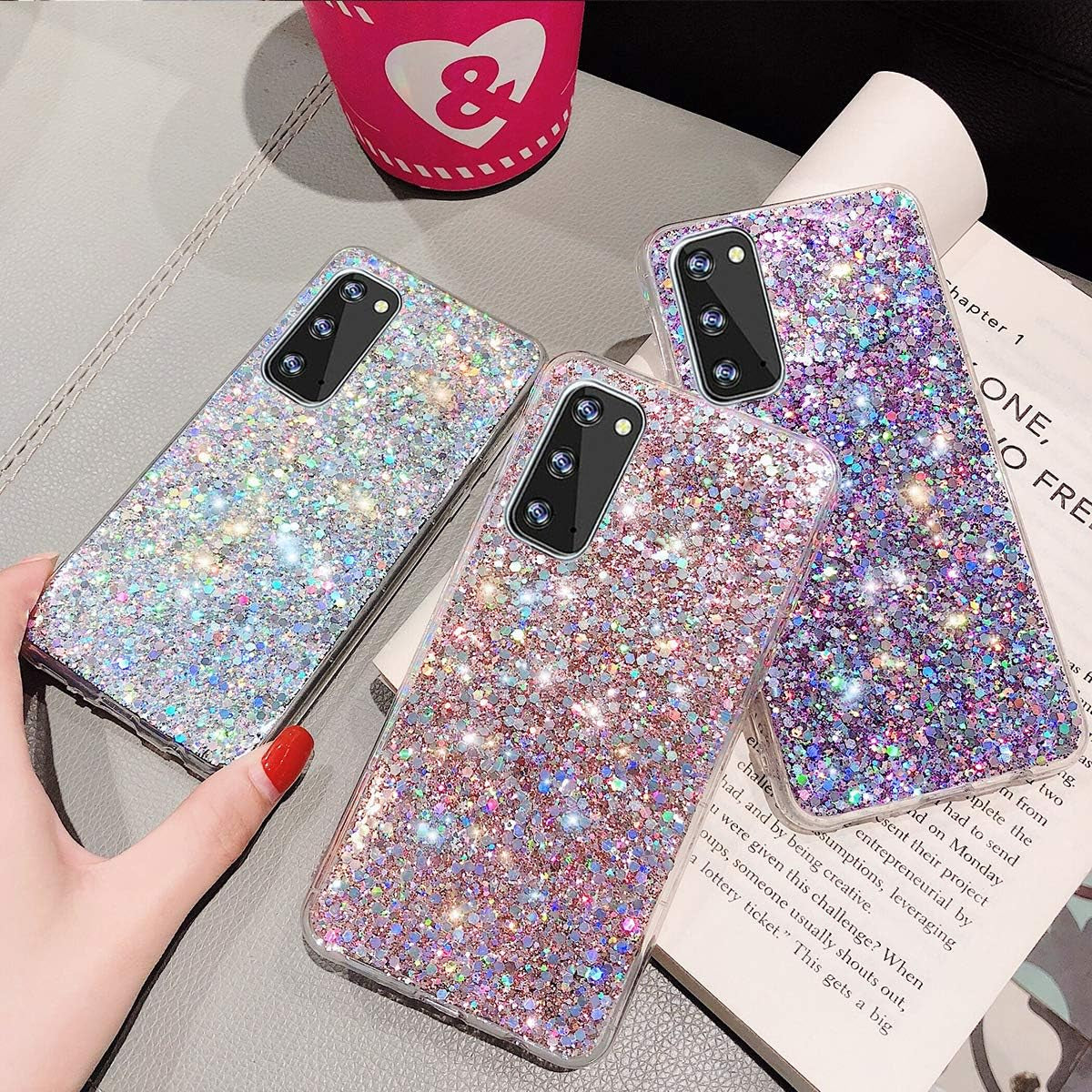 Topwin Galaxy S21 plus 6.7'' Glitter Case, Sparkle Bling Shiny Diamond Slim Soft Reflective TPU Rubber Bumper Girl Women Protective Case for Samsung Galaxy S21 plus 6.7 Inch 2021 (Silver)  Topwin   