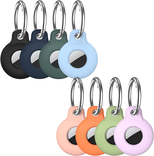 8 Pack Airtag Holder Compatible with Airtag, VAGAWEI Airtag Tracker with Keychain, Multi-Color Protective Silicone Airtag Case Key Ring for Wallet, Dog Collar, Luggage, Keys and More  VAGAWEI   